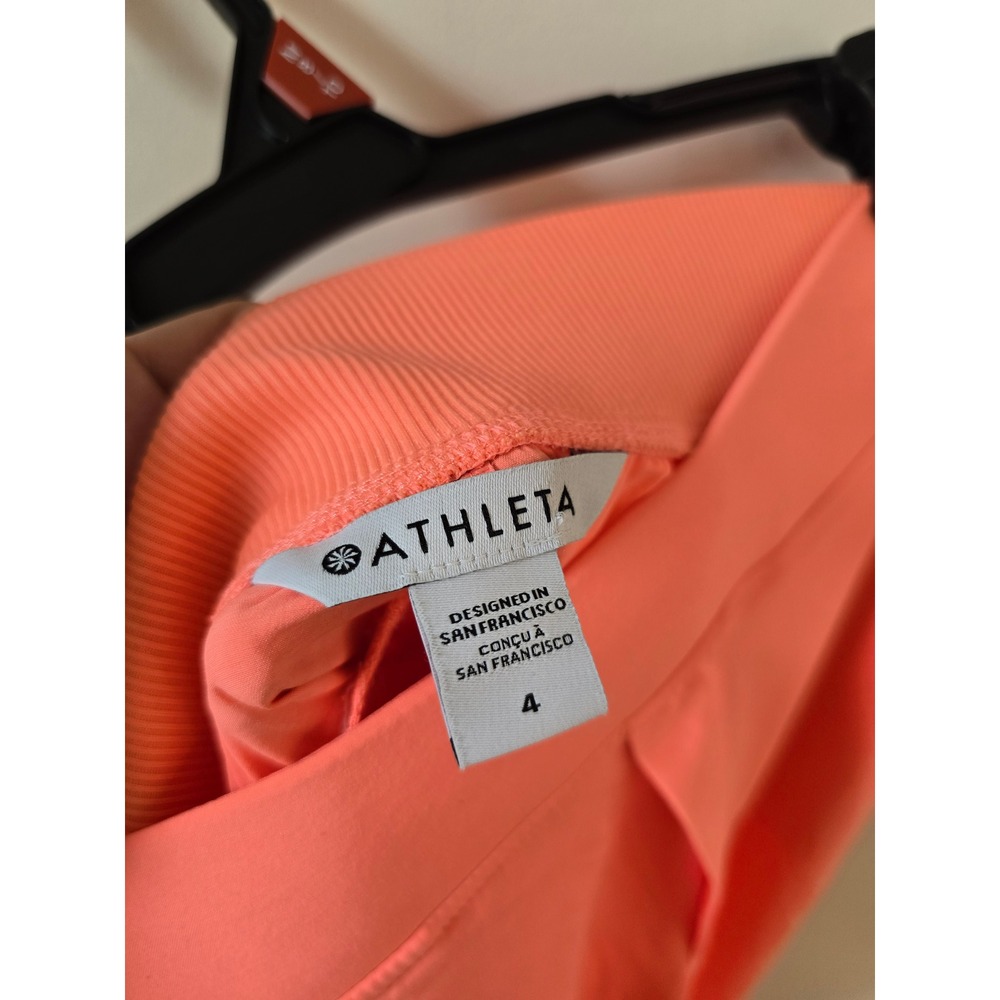 Athleta Brooklyn Ankle Pant Coral Pink Ribbed Side Panel Tapered Trousers 4 - Picture 4 of 9